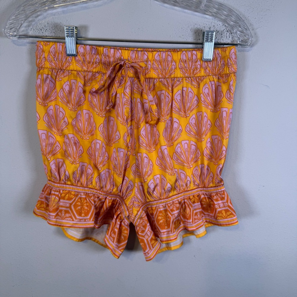 Show Me Your Mumu Womens Pajama Shorts Early Riser Shells Silky Orange XS